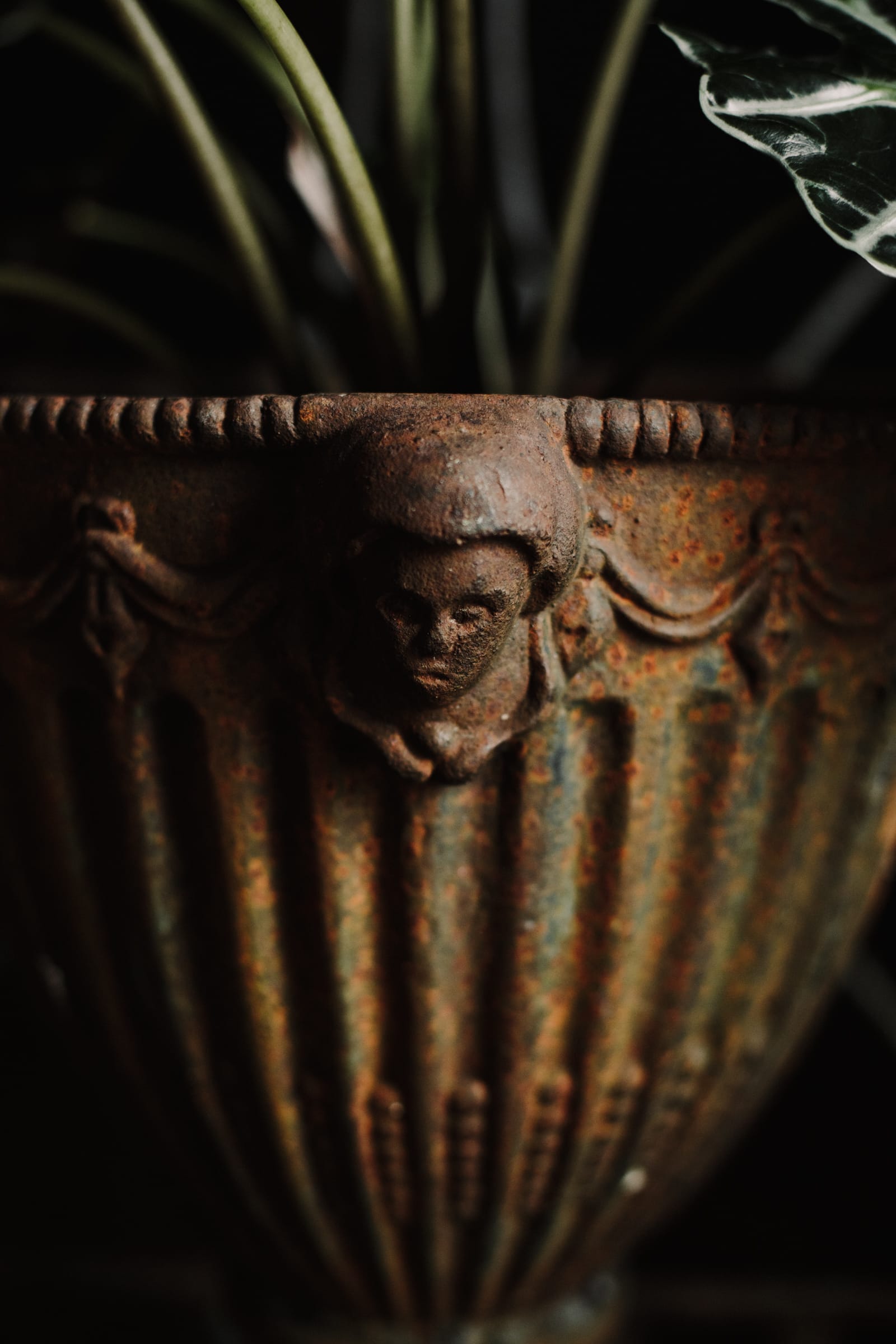 Weathered Cast Iron Garden Urn Planter - Image 15