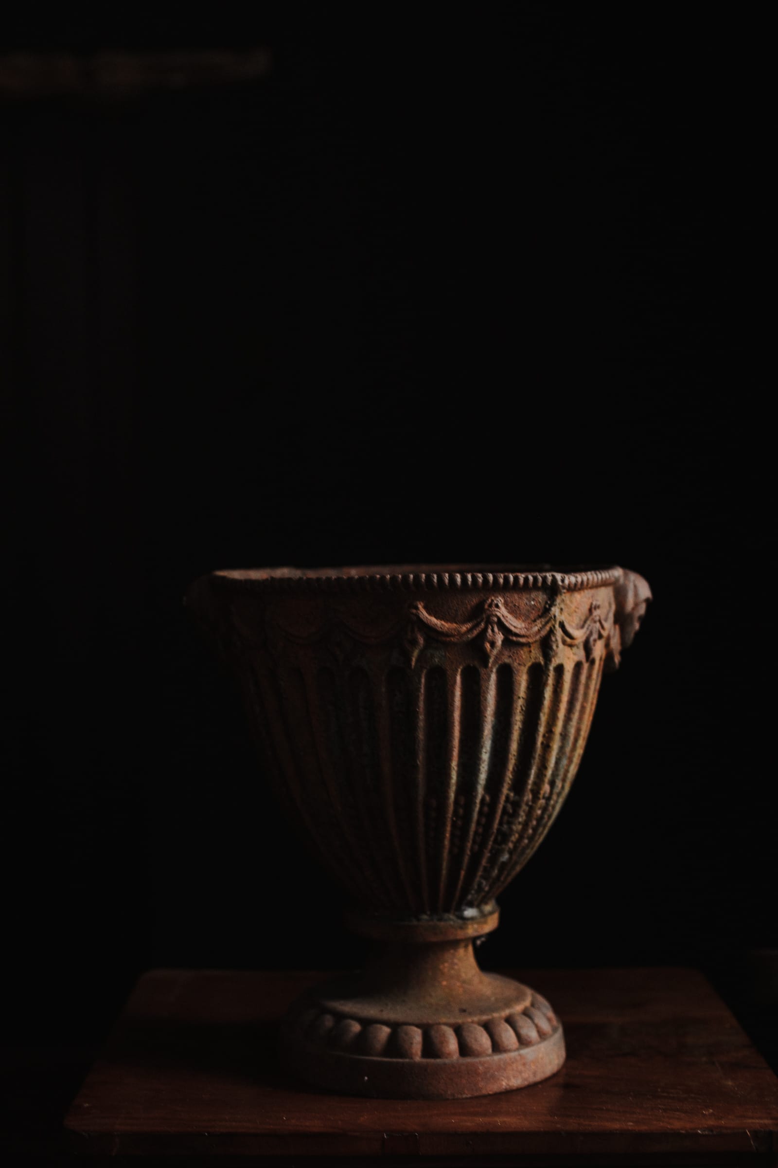 Weathered Cast Iron Garden Urn Planter - Image 14