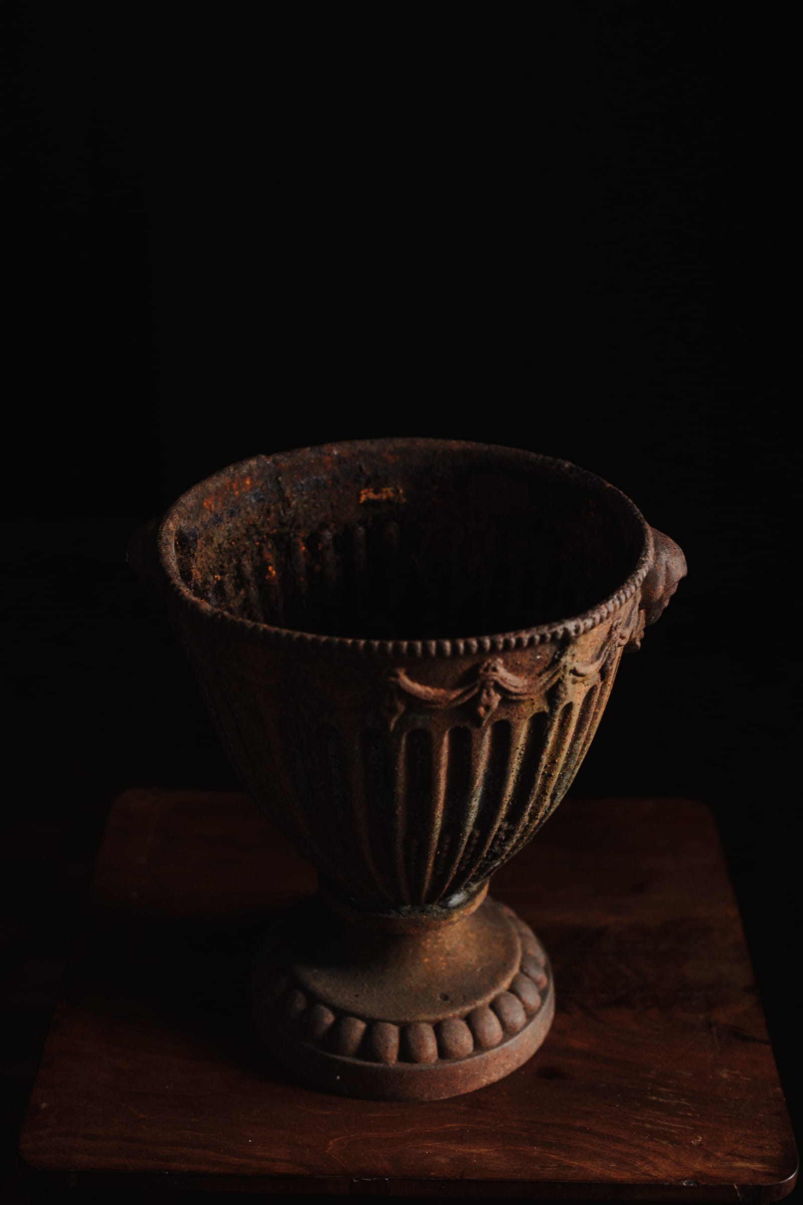 Weathered Cast Iron Garden Urn Planter - Image 13