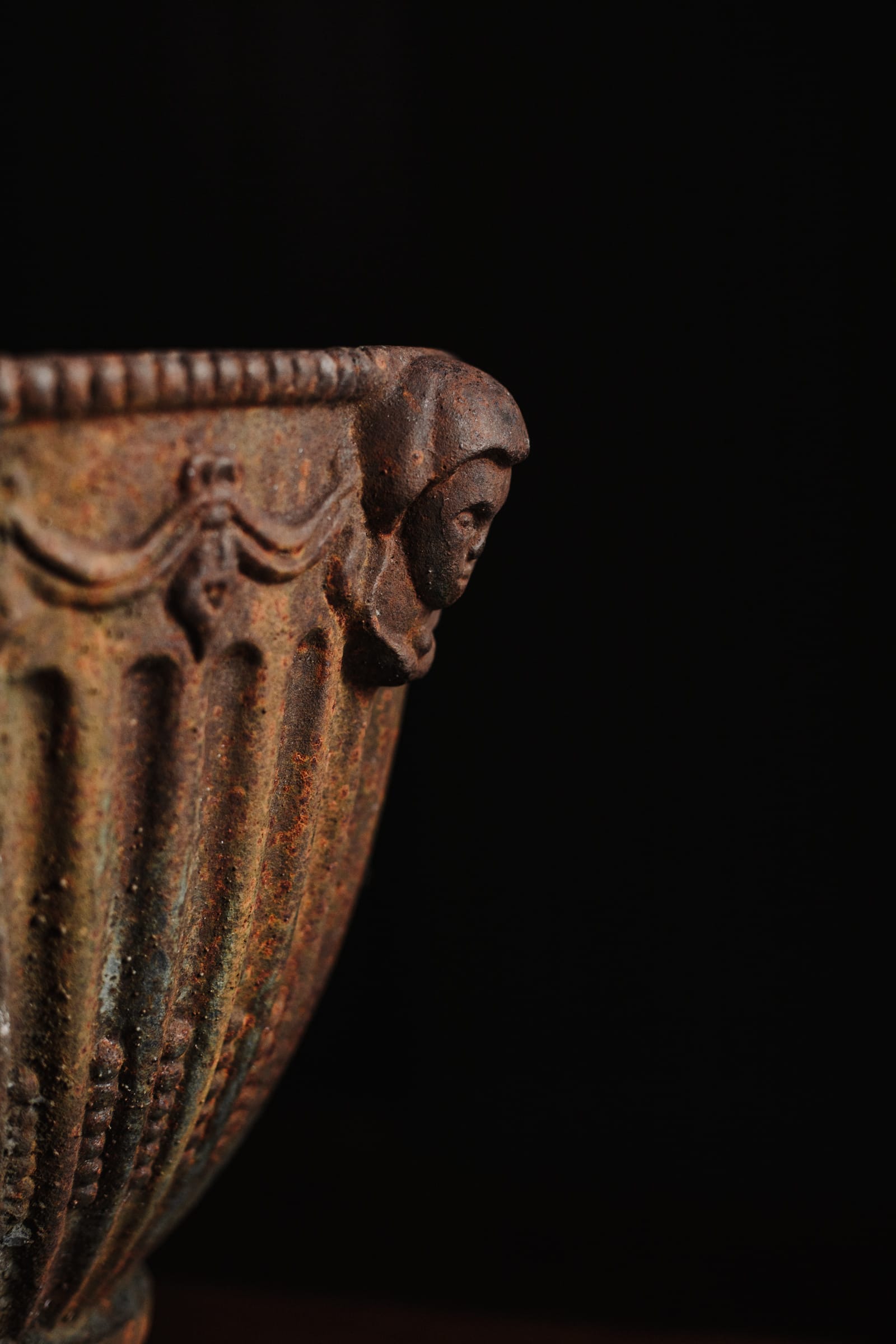 Weathered Cast Iron Garden Urn Planter - Image 12