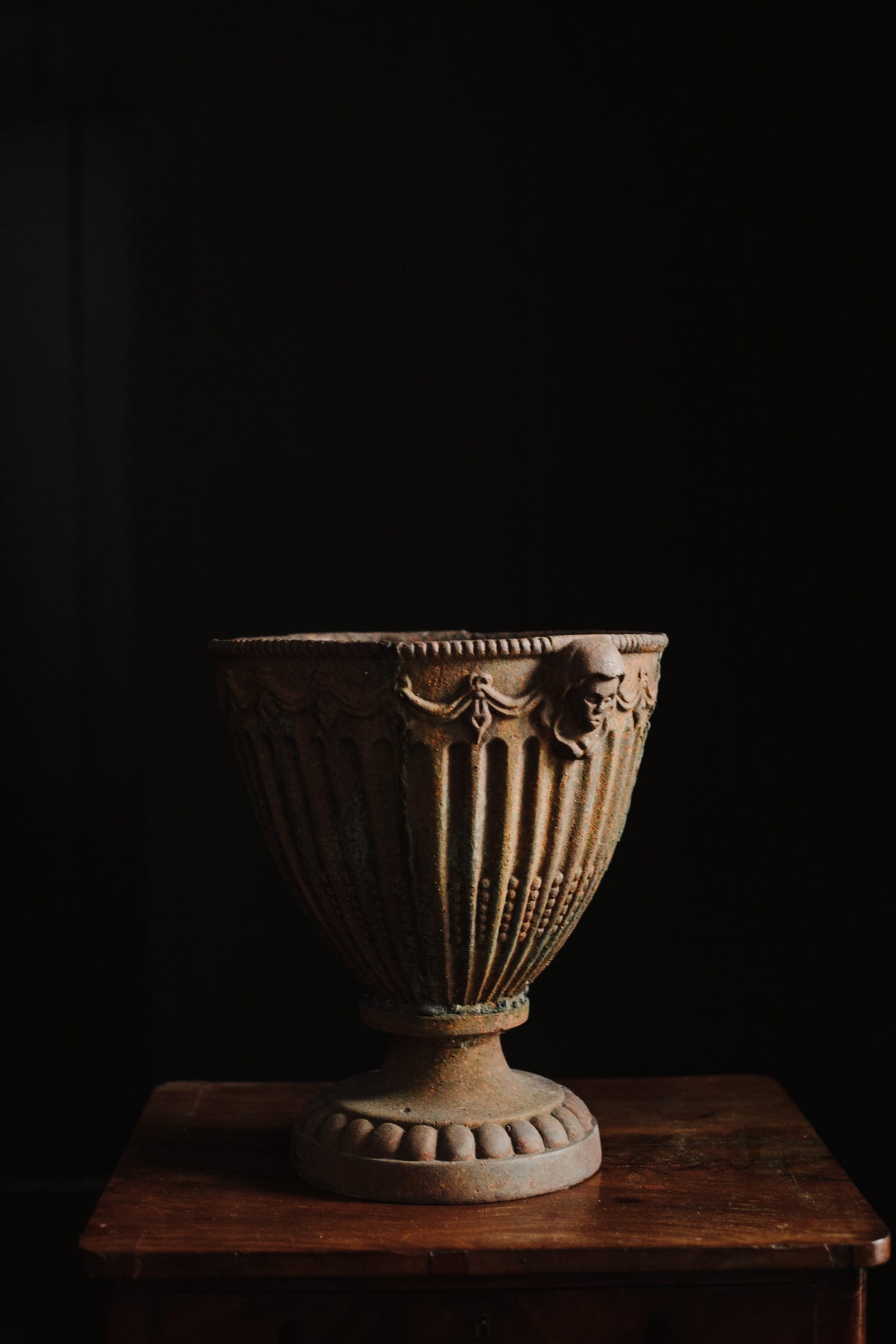 Weathered Cast Iron Garden Urn Planter - Image 10