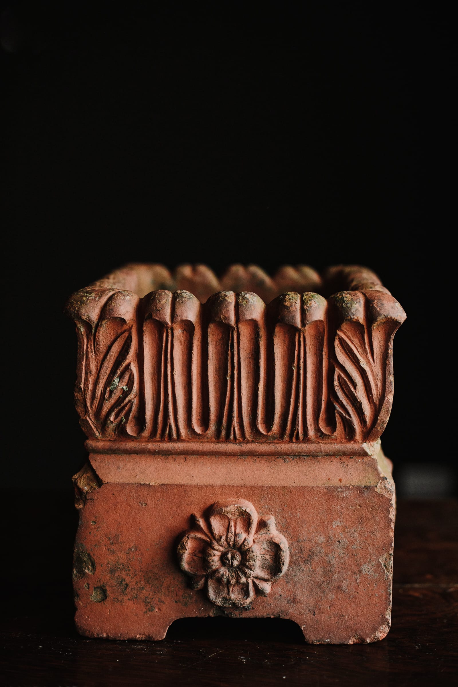 Square 19th Century Tudor Rose Terracotta Planter - Image 6