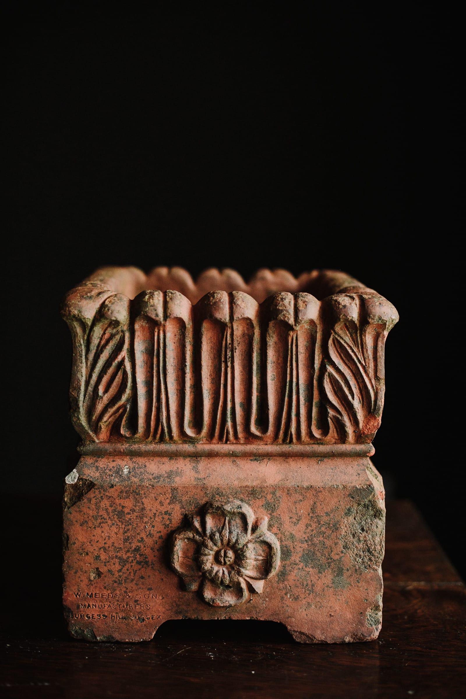 Square 19th Century Tudor Rose Terracotta Planter - Image 3