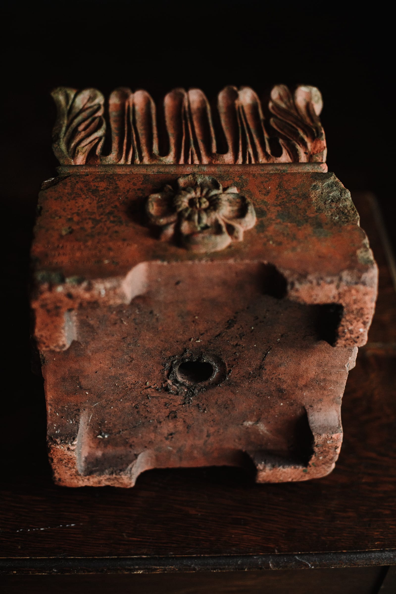 Square 19th Century Tudor Rose Terracotta Planter - Image 13