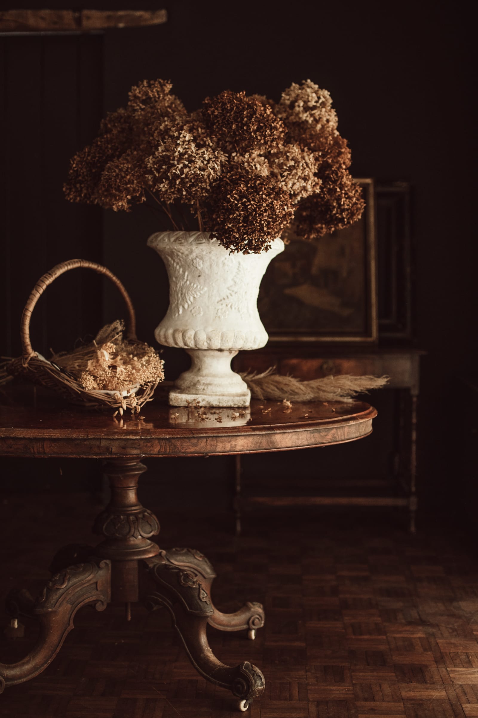 Weathered White Painted Stone Garden Urn - Image 11