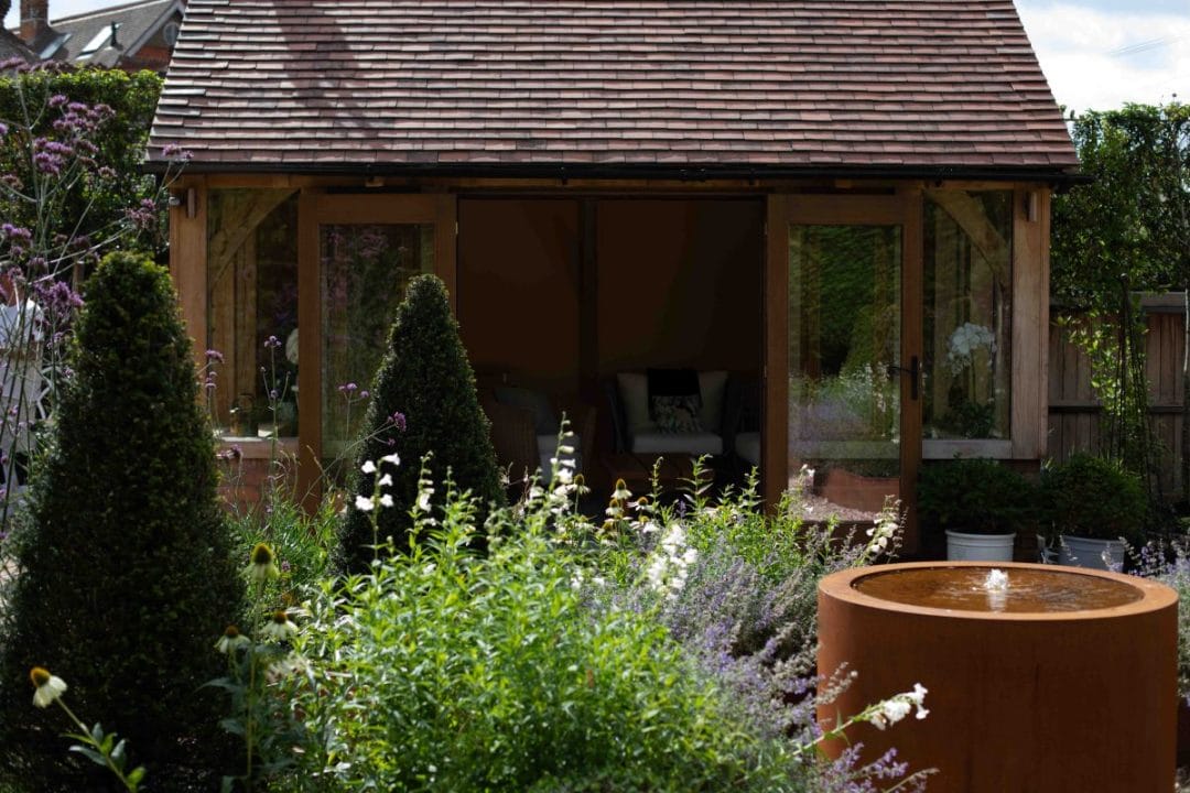 garden design gardening orangery water feature fountain flower beds raised beds