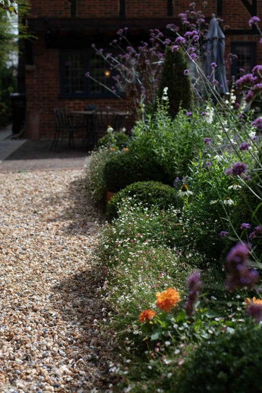 gardening garden design landscaping maximalism flower beds raised beds modern meadow Surrey Guildford