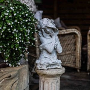 Composite Stone “Shy Girl” Garden Statue