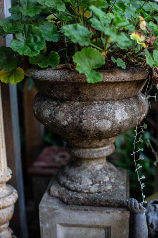 Pair of Composite Stone Round Urns - Image 3