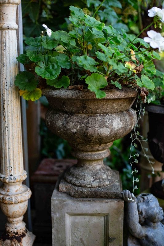Pair of Composite Stone Round Urns - Image 4