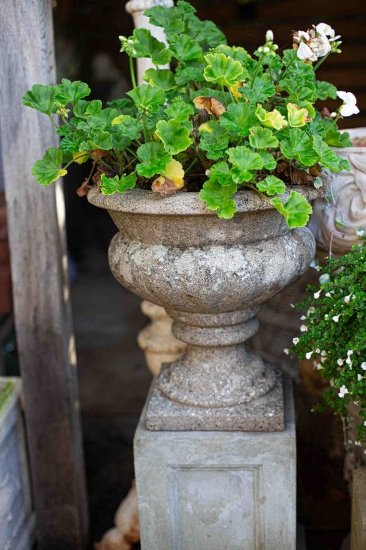 Pair of Composite Stone Round Urns - Image 5
