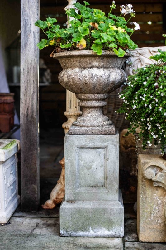 Pair of Square Stone Pedestals - Image 2